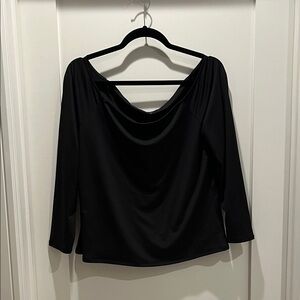 Womens Black Off The Shoulder Double Lined Top